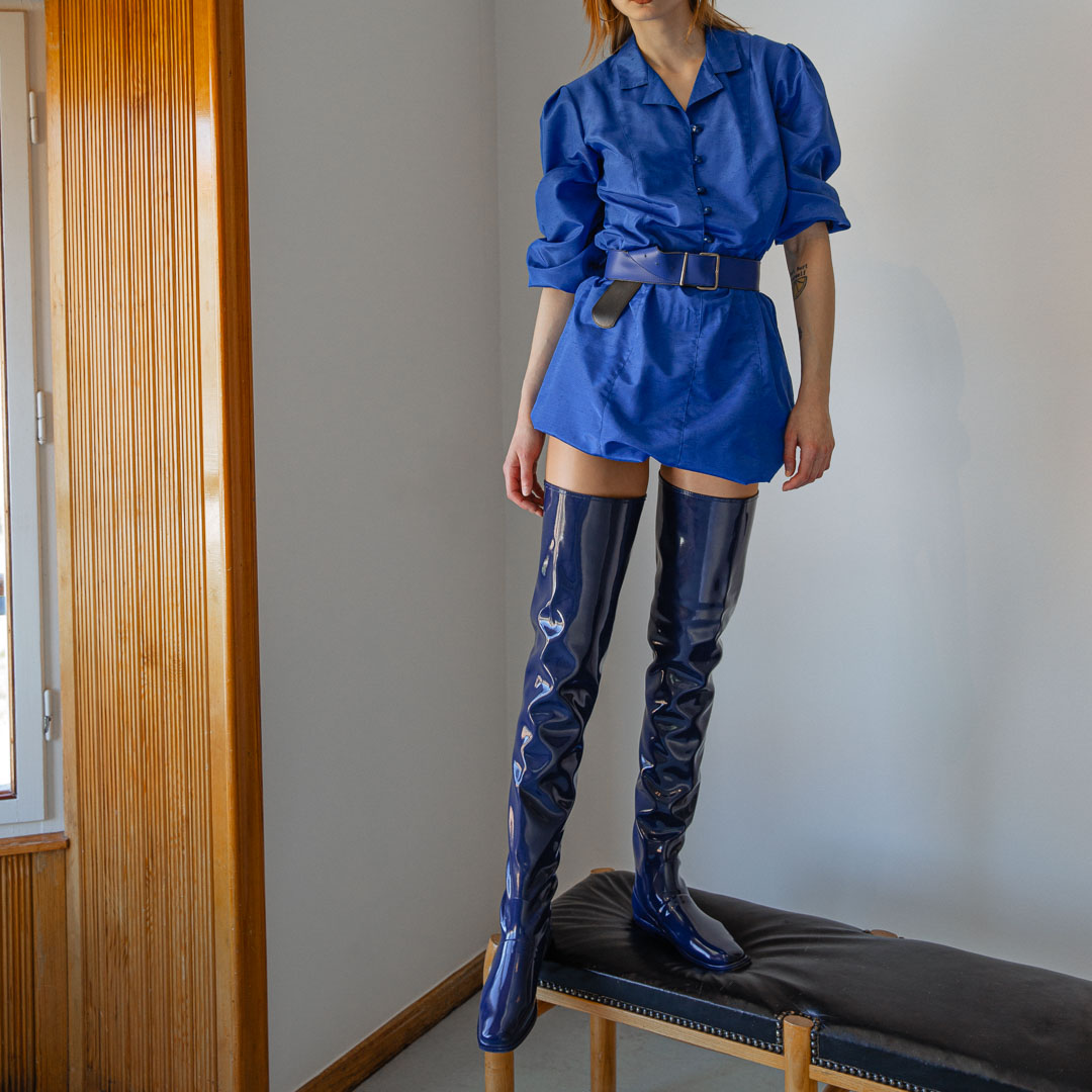 Over-the-knee boots Vega Iris Blue – ACQUO of Sweden