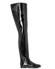 ACQUO of Sweden over-the-knee black boots with a sleek matte finish and flat sole – modern Scandinavian design for bold, fashion-forward styling