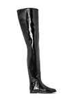 ACQUO of Sweden over-the-knee black boots with a sleek matte finish and flat sole – modern Scandinavian design for bold, fashion-forward styling