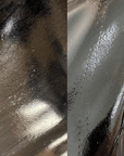 Close-up comparison of ACQUO of Sweden black over-the-knee rubber boots, highlighting surface texture differences and minor imperfections for quality evaluation and product detail transparency