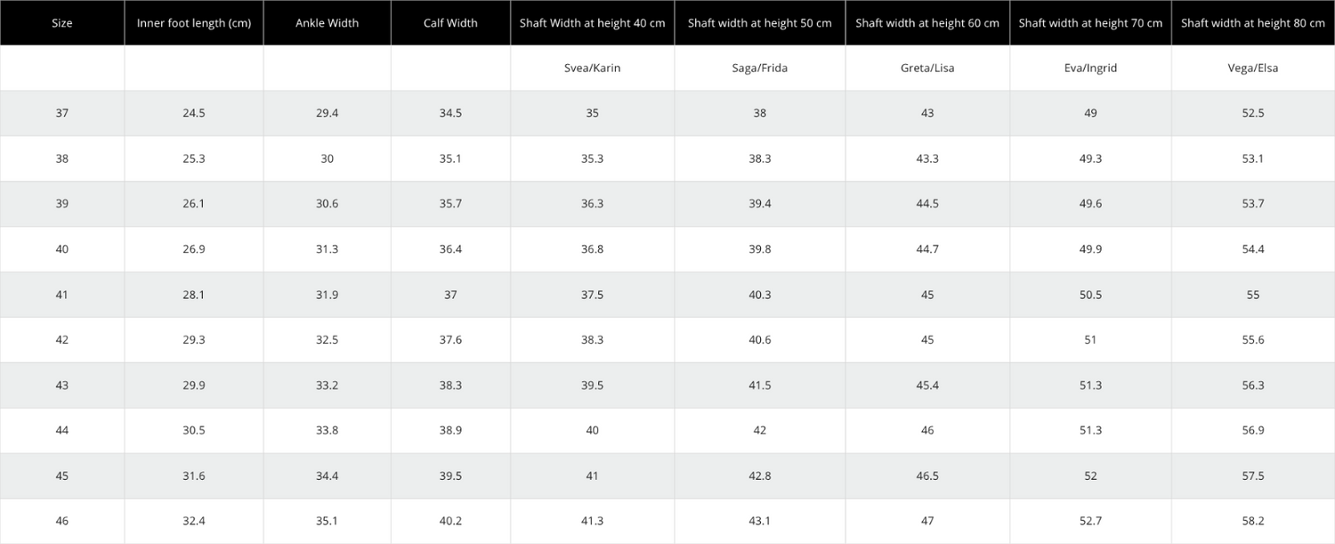 Size Guide Find Your Fit ACQUO of Sweden