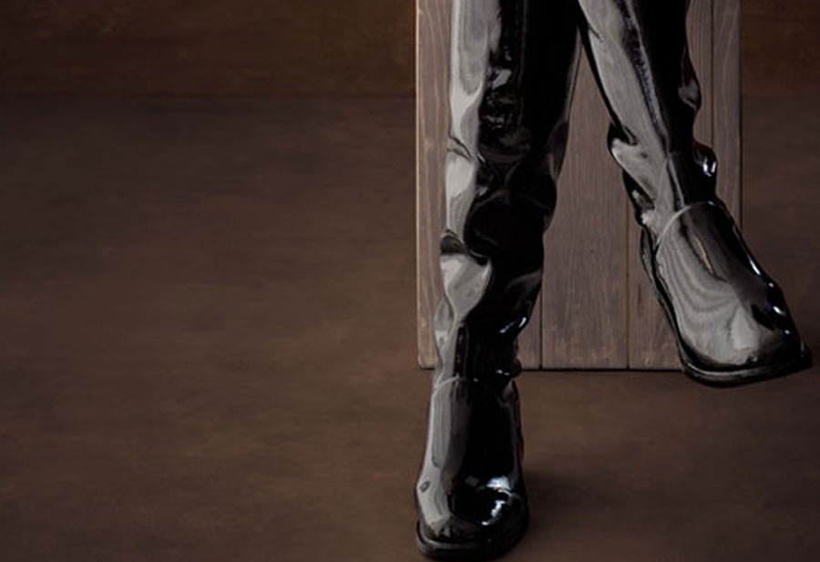 acquo rubber thigh boots